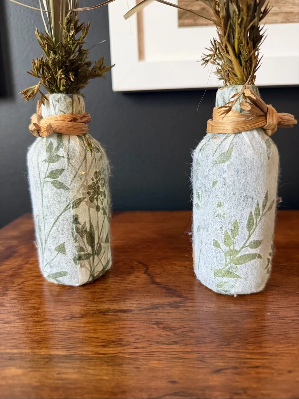 Rustic White and Purple Daisy Bottle Decor - Home Accents